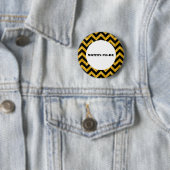 Yellow Chevron Glitter Baby shower Button (In situ)