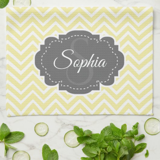 Yellow Chevron Kitchen Towel Theedoek (Gevouwen)