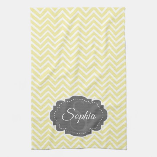 Yellow Chevron Kitchen Towel Theedoek (Verticaal)