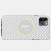 Yellow Chevron Monogram Case-Mate iPhone Case (Achterkant (horizontaal))