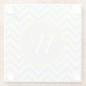 Yellow Chevron Monogram Glazen Onderzetter (Achterkant)