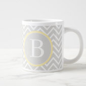 Yellow Chevron Monogram Grote Koffiekop (Rechts)