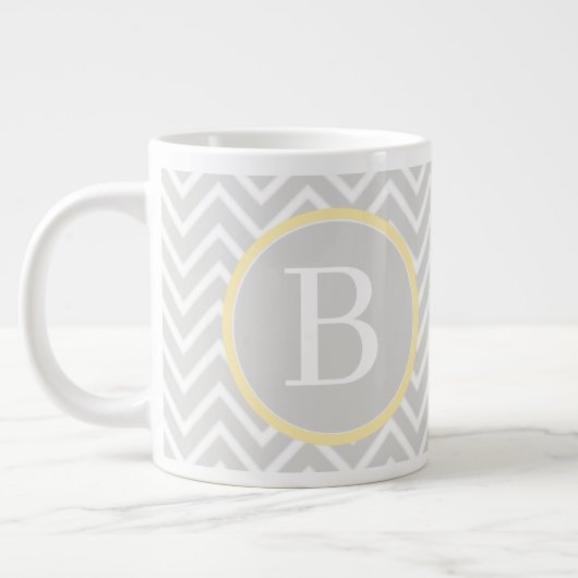 Yellow Chevron Monogram Grote Koffiekop (Links)