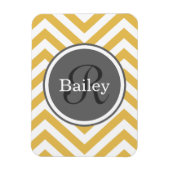 Yellow Chevron Monogram Magneet (Verticaal)