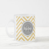 Yellow Chevron Monogram Matglas Koffiemok (Links)
