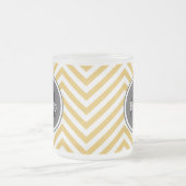 Yellow Chevron Monogram Matglas Koffiemok (Center)