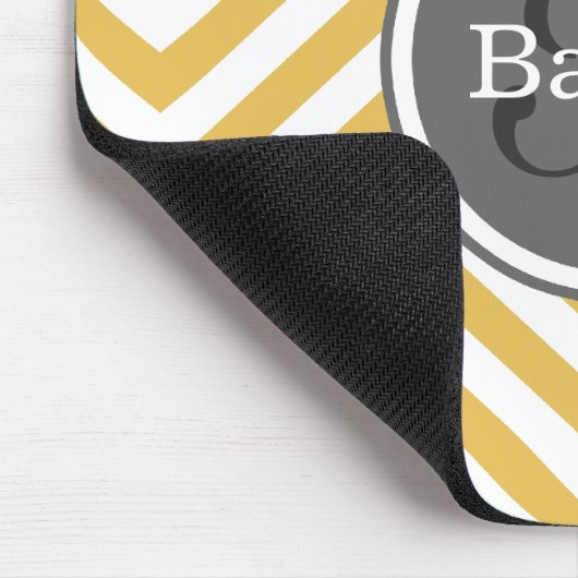 Yellow Chevron Monogram Muismat (Hoek)