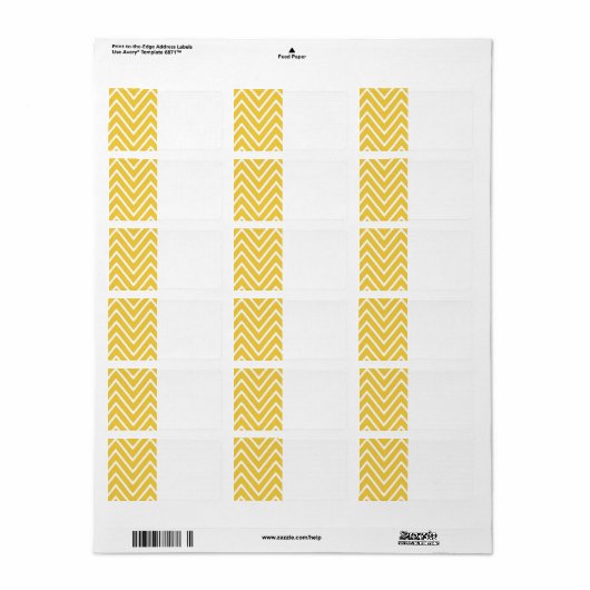 Yellow Chevron Pattern 2 Etiket (Full Sheet)