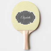 Yellow Chevron Personalized Ping Pong Paddle Tafeltennisbatje (Voorkant)