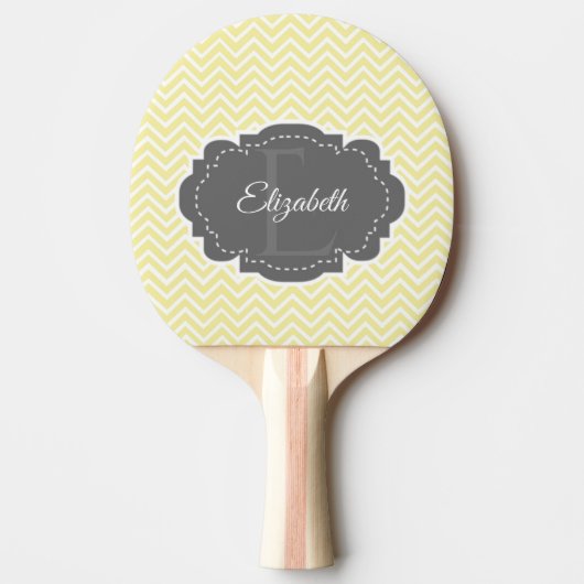 Yellow Chevron Personalized Ping Pong Paddle Tafeltennisbatje (Voorkant)