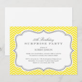 Yellow Chevron Stripes verrassingsfeest Kaart (Voorkant / Achterkant)