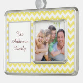 Yellow Chevron Verzilverd Omlijst Ornament (Links)