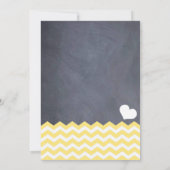 Yellow Chevron Wedding Invitation Kaart (Achterkant)