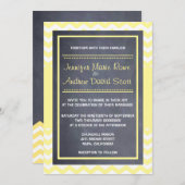 Yellow Chevron Wedding Invitation Kaart (Voorkant / Achterkant)