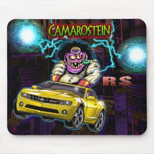 Yellow Chevy Camaro RS Mousepad Muismat (Voorkant)