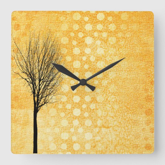 Yellow Chic Clock Vierkante Klok (Voorkant)