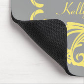 Yellow Chic Damask Mousepad Muismat (Hoek)