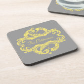 Yellow Chic Damask Onderzetter set (Linkerzijde)