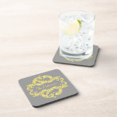 Yellow Chic Damask Onderzetter set (Rechterzijde)