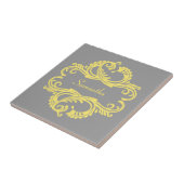 Yellow Chic Damask Tegel Tegeltje (Zijkant)