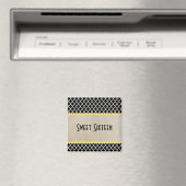 Yellow Chic Quatrefoil Sweet 16 Magnet (Insitu (Vaatwasser))