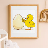Yellow Chick And Egg Poster