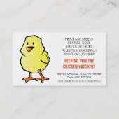 Yellow Chick Chicken Hatchery Visitekaartje (Voorkant)
