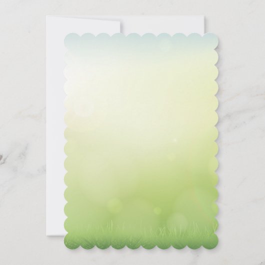 Yellow Chick Easter Egg Hunt Bunny Cherry Bow Kaart (Achterkant)