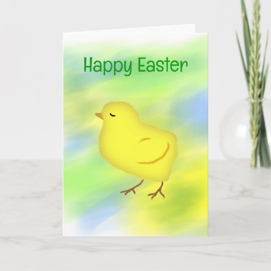 Yellow Chick Easter Kaart (Voorkant)