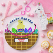 Yellow Chick Egg Paasmand Papieren Bordje (Feest)