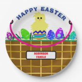 Yellow Chick Egg Paasmand Papieren Bordje (Voorkant)