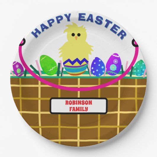 Yellow Chick Egg Paasmand Papieren Bordje (Voorkant)