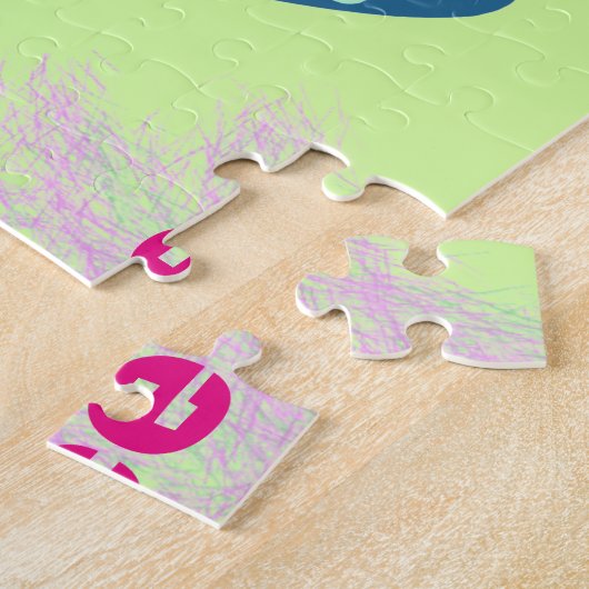 Yellow Chick Eggs Easter - persoonlijke naam Legpuzzel (Zijkant)