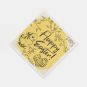 Yellow Chick & Eggs Happy Easter Party Servet (Hoek)