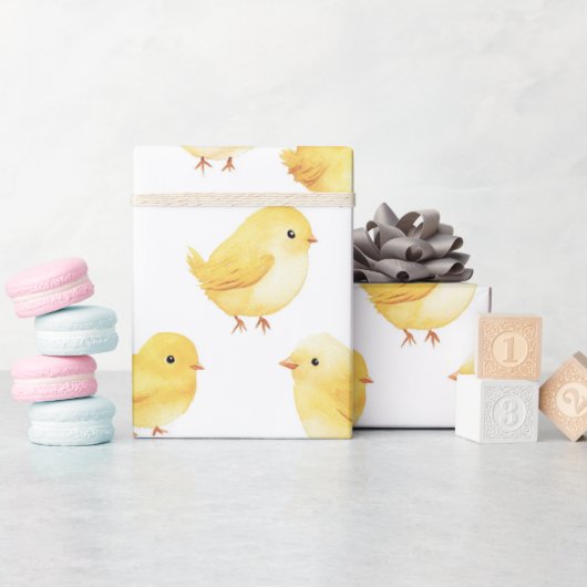 Yellow Chickens Baby Shower Cadeaupapier (Baby Shower)