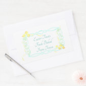 Yellow Chicks met een Blauw Lijst Pasen Rechthoekige Sticker (Envelop)