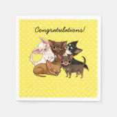 Yellow Chihuahua Paper Party Napkins Servet (Voorkant)