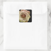 Yellow Chocolate LOVE Bruiloft Roos Vierkante Stic Sticker (Tas)