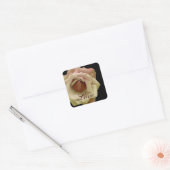 Yellow Chocolate LOVE Bruiloft Roos Vierkante Stic Sticker (Envelop)