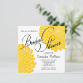 Yellow Chrysanthemum Bridal Shower Invitation Kaart (Staand voorkant)