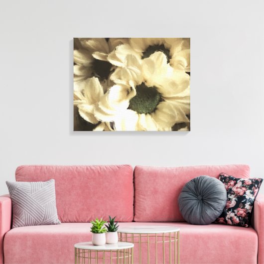 YELLOW CHRYSANTHEMUM CANVAS AFDRUK (Insitu (Woonkamer))