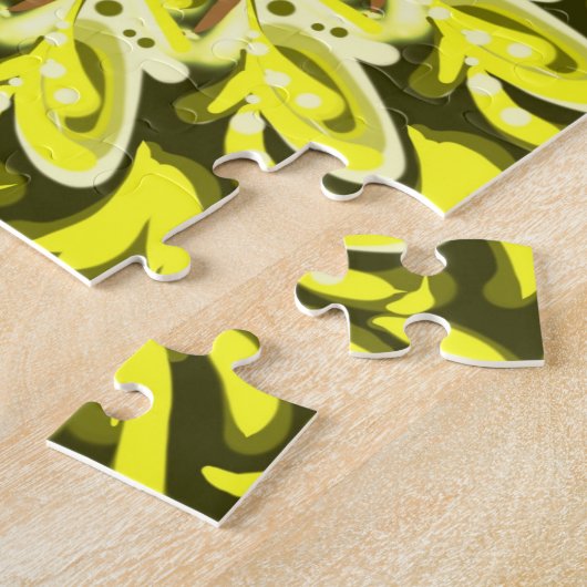 Yellow Chrysanthemum Floral Pattern Abstract Legpuzzel (Zijkant)