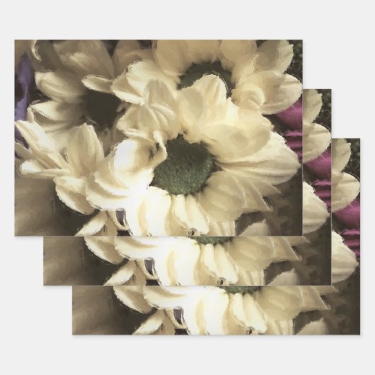 YELLOW CHRYSANTHEMUM INPAKPAPIER VEL (Set)