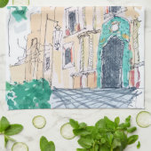 Yellow Church Theedoek (Gevouwen)