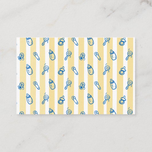 Yellow Ciao Baby Baby Shower Diaper Raffle Insert Klantenkaartje (Achterkant)