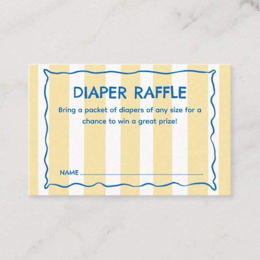Yellow Ciao Baby Baby Shower Diaper Raffle Insert Klantenkaartje (Voorkant)