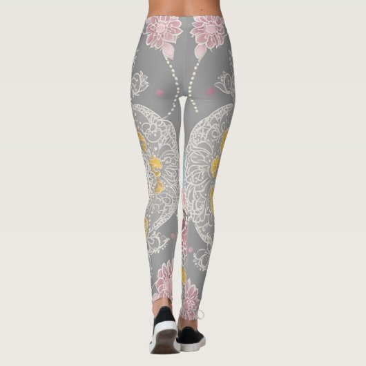 Yellow Circle AI art Leggings (Achterkant)