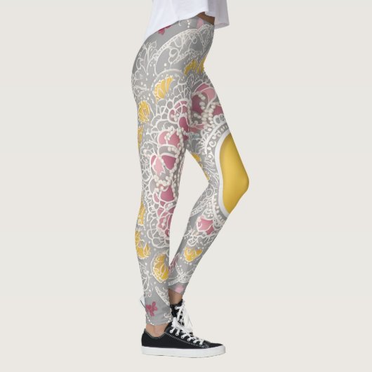 Yellow Circle AI art Leggings (Rechts)