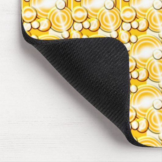 Yellow Circles Pattern Mousepad Muismat (Hoek)