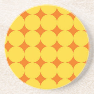 Yellow Circles Pattern Zandsteen Onderzetter